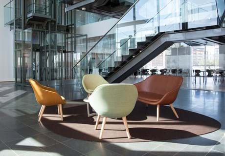 løst tæppe i filt på kontor